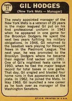 Back of Gil Hodges