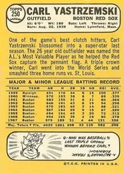 Back of Carl Yastrzemski