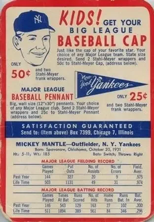 Back of Mickey Mantle