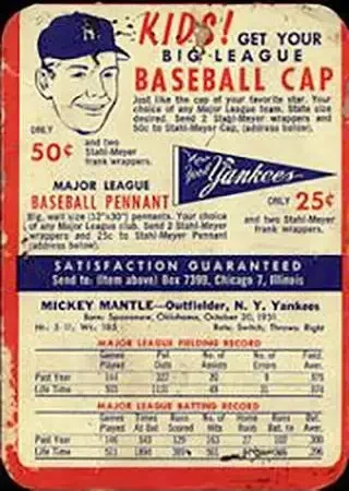 Back of Mickey Mantle