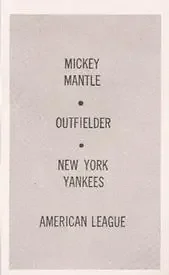 Back of Mickey Mantle