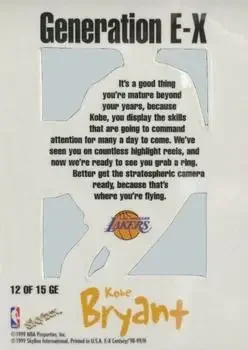 Back of Kobe Bryant