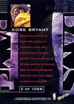 Back of Kobe Bryant