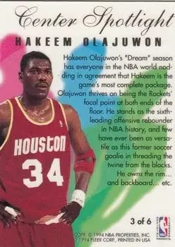 Back of Hakeem Olajuwon