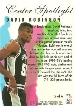 Back of David Robinson