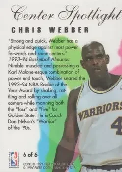 Back of Chris Webber