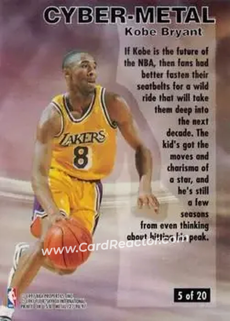 Back of Kobe Bryant