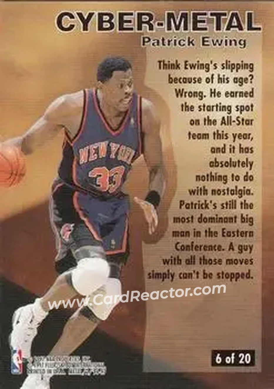 Back of Patrick Ewing