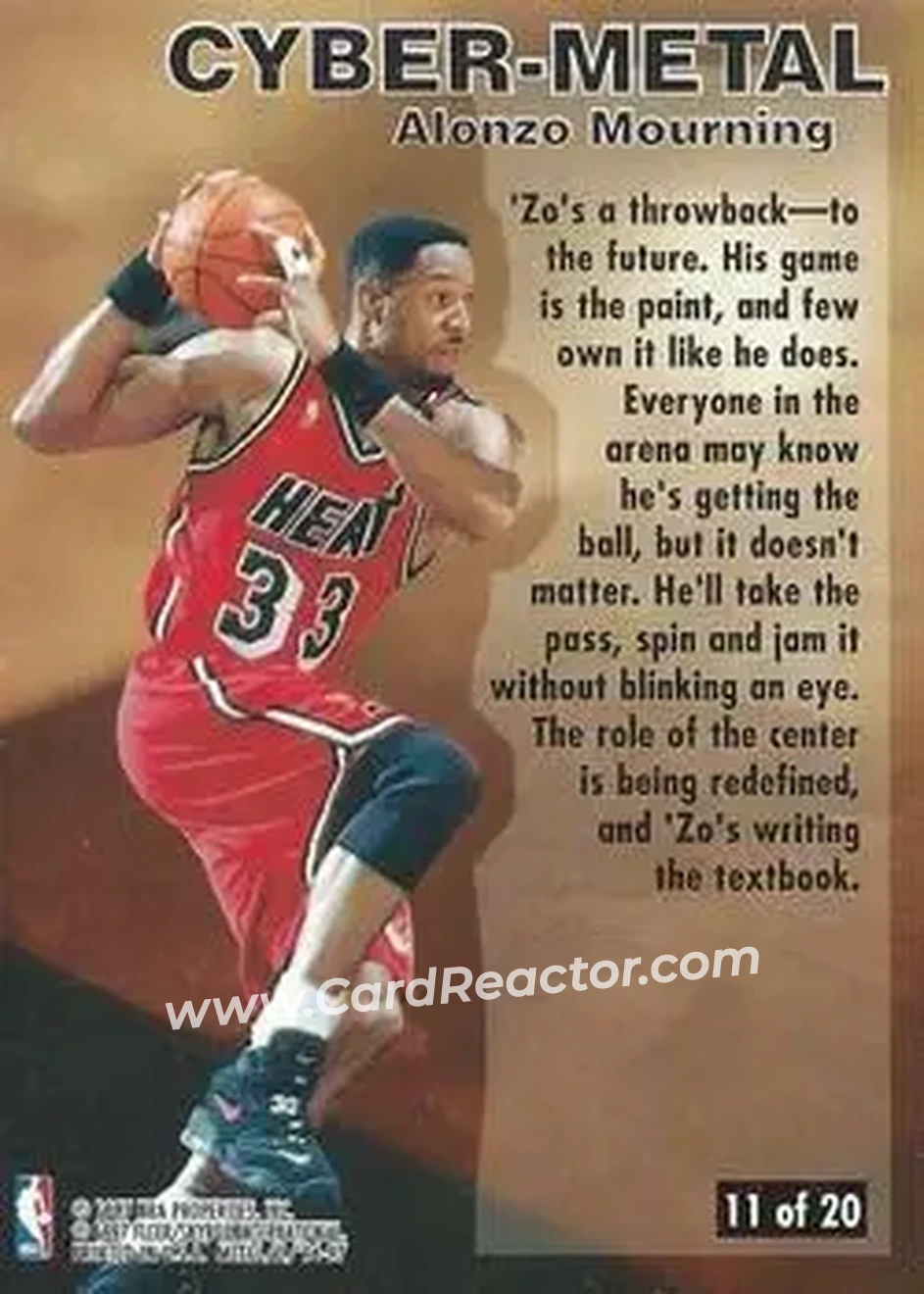 Back of Alonzo Mourning