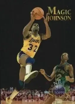 1996-97 Topps Stars #22 Finest Atomic Refractors Magic Johnson