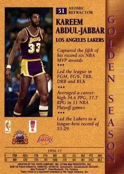 Back of Kareem Abdul-Jabbar