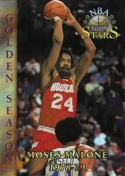1996-97 Topps Stars #77 Finest Atomic Refractors Moses Malone