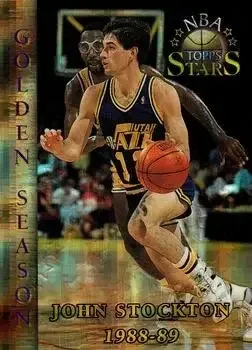 1996-97 Topps Stars #93 Finest Atomic Refractors John Stockton