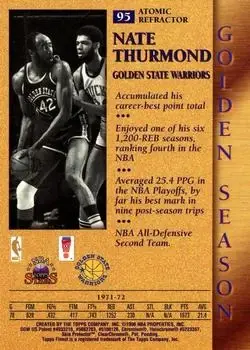 1996-97 Topps Stars - Finest Atomic Refractors #95 - Nate Thurmond - Golden State Warriors - Back