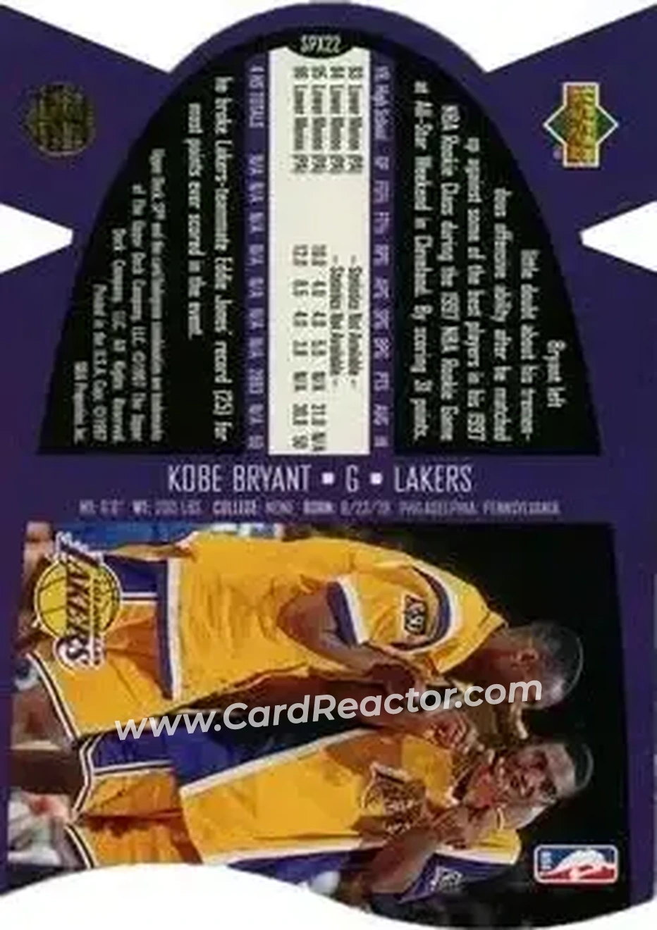 Back of Kobe Bryant