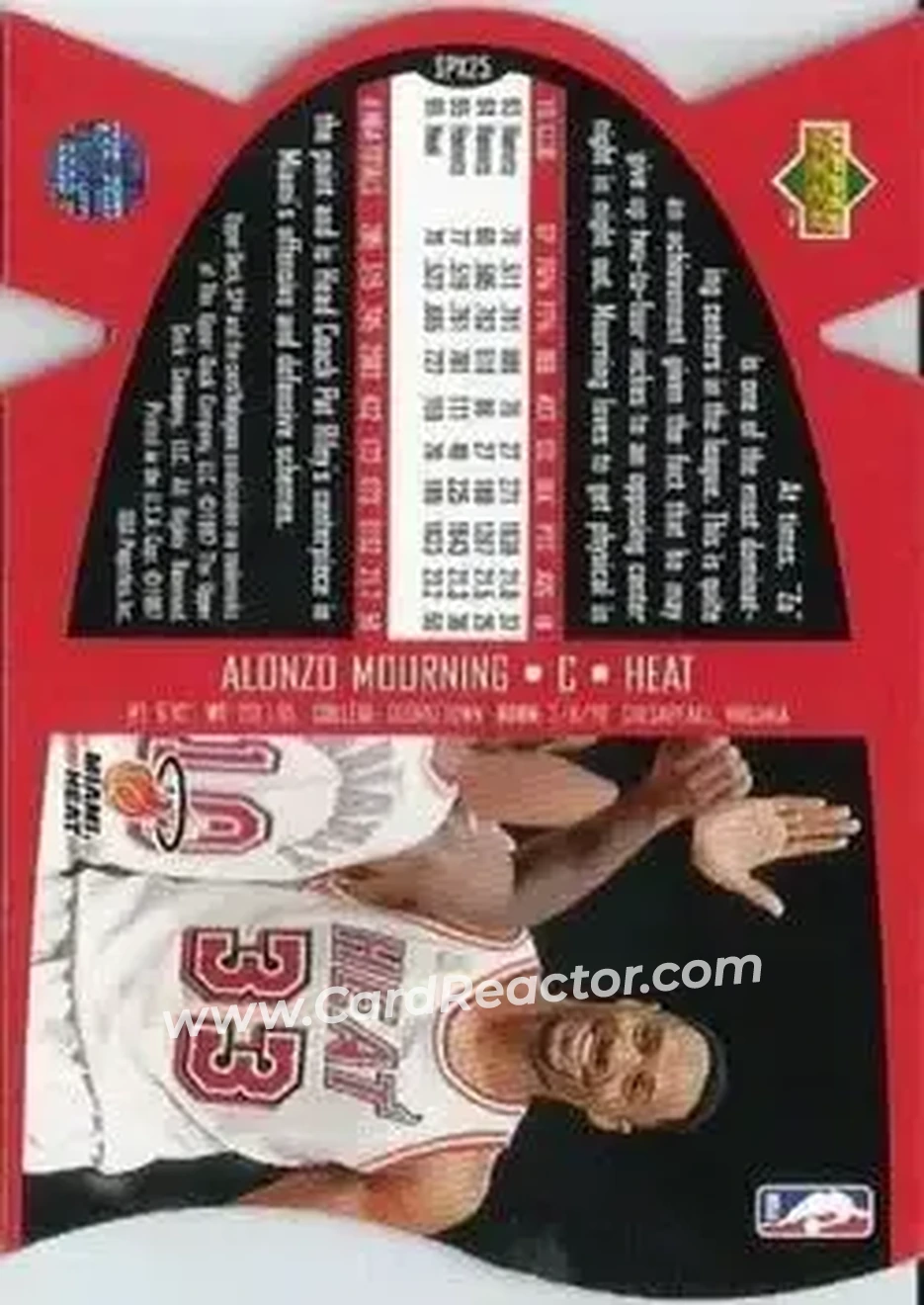 Back of Alonzo Mourning