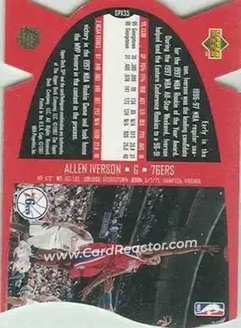 Back of Allen Iverson