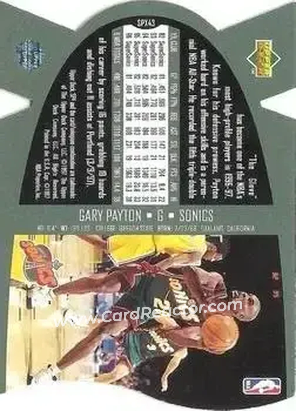 Back of Gary Payton