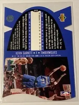 1997 SPx - Gold #SPX29 - Kevin Garnett - Minnesota Timberwolves - Back