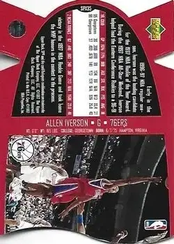 1997 SPx - Gold #SPX35 - Allen Iverson - Philadelphia 76ers - Back 1997 SPx - Gold #SPX35 - Allen Iverson - Philadelphia 76ers - Back
