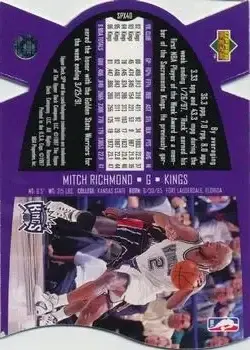 1997 SPx - Gold #SPX40 - Mitch Richmond - Sacramento Kings - Back