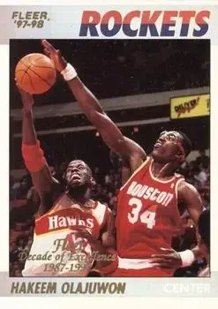 1997-98 Fleer - Decade of Excellence Rare Traditions #8 - Hakeem Olajuwon - Houston Rockets - Front 1997-98 Fleer - Decade of Excellence Rare Traditions #8 - Hakeem Olajuwon - Houston Rockets - Front