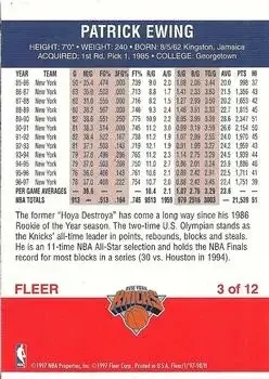 Back of Patrick Ewing