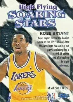 1997-98 Fleer - High Flying Soaring Stars #4 HFSS - Kobe Bryant - Los Angeles Lakers - Back