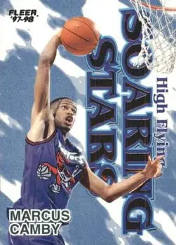 1997-98 Fleer - High Flying Soaring Stars #5 HFSS - Marcus Camby - Toronto Raptors - Front 1997-98 Fleer - High Flying Soaring Stars #5 HFSS - Marcus Camby - Toronto Raptors - Front