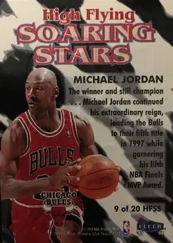 1997-98 Fleer - High Flying Soaring Stars #9 HFSS - Michael Jordan - Chicago Bulls - Back