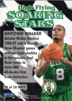 1997-98 Fleer - High Flying Soaring Stars #19 HFSS - Antoine Walker - Boston Celtics - Back