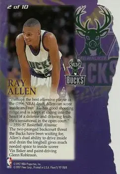 1997-98 Fleer - Franchise Futures #2 - Ray Allen - Milwaukee Bucks - Back