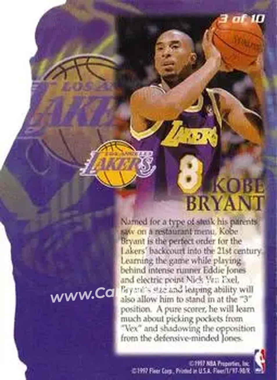 Back of Kobe Bryant