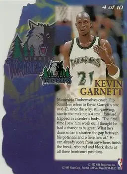 1997-98 Fleer - Franchise Futures #4 - Kevin Garnett - Minnesota Timberwolves - Back