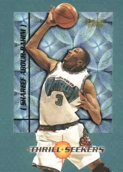 1997-98 Fleer - Thrill Seekers #1TS - Shareef Abdur-Rahim - Vancouver Grizzlies - Front 1997-98 Fleer - Thrill Seekers #1TS - Shareef Abdur-Rahim - Vancouver Grizzlies - Front