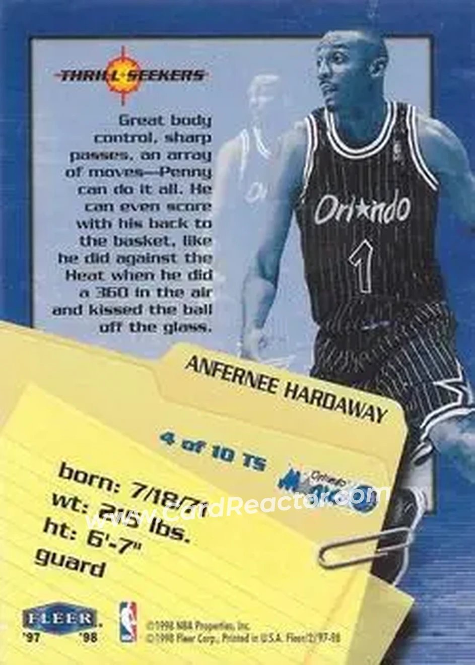 Back of Anfernee Hardaway