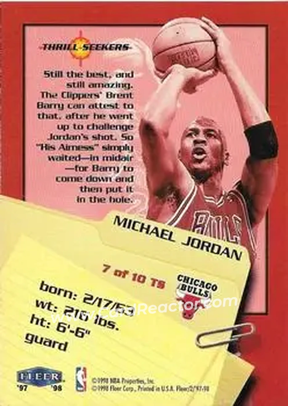 Back of Michael Jordan