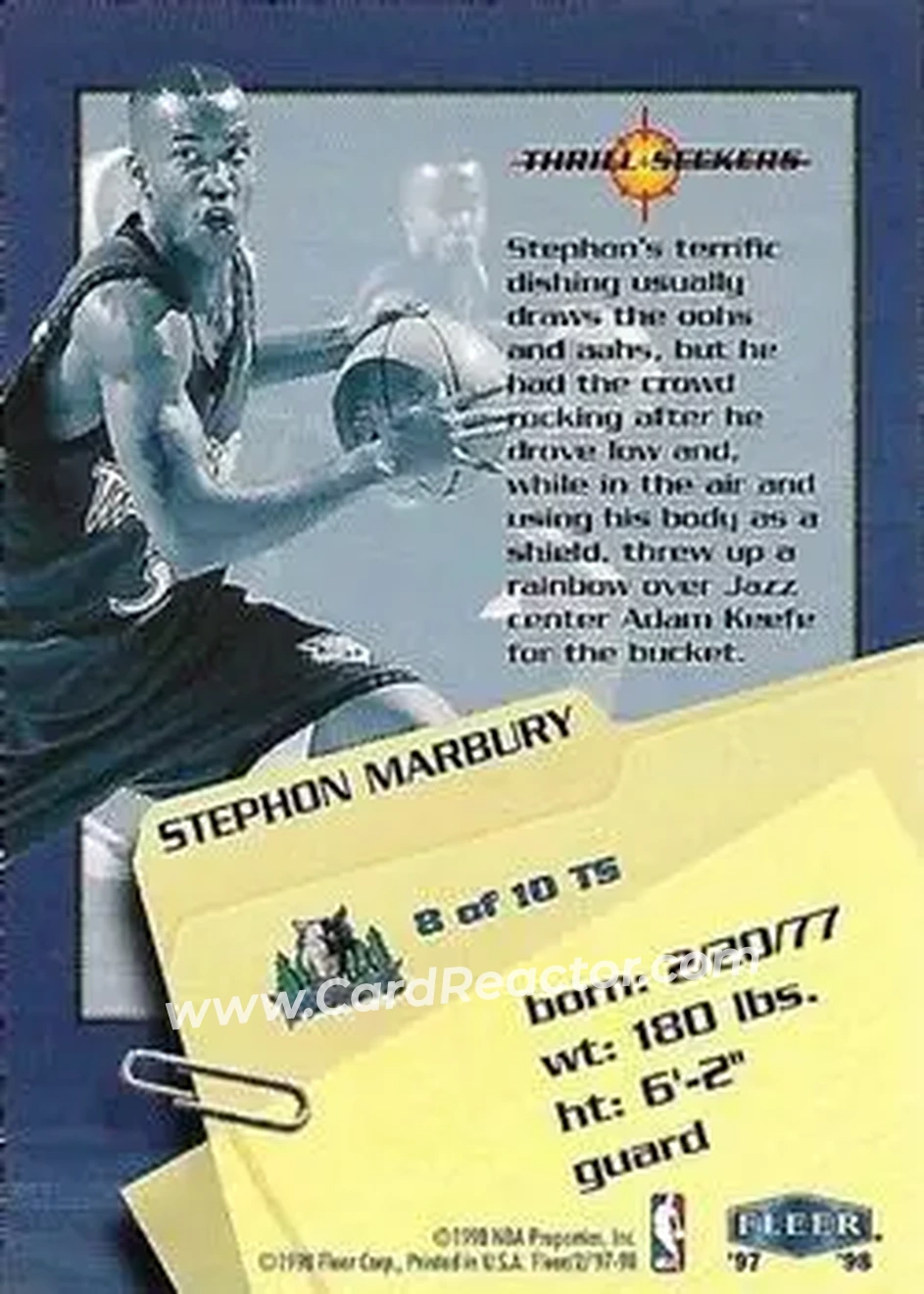 Back of Stephon Marbury