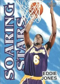 1997-98 Fleer - Soaring Stars #8SS - Eddie Jones - Los Angeles Lakers - Front 1997-98 Fleer - Soaring Stars #8SS - Eddie Jones - Los Angeles Lakers - Front