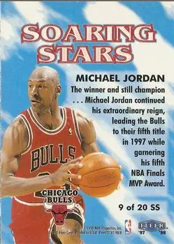 1997-98 Fleer - Soaring Stars #9SS - Michael Jordan - Chicago Bulls - Back