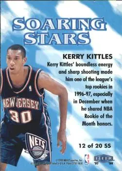 1997-98 Fleer - Soaring Stars #12SS - Kerry Kittles - New Jersey Nets - Back 1997-98 Fleer - Soaring Stars #12SS - Kerry Kittles - New Jersey Nets - Back