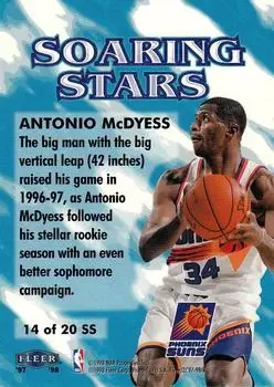 1997-98 Fleer - Soaring Stars #14SS - Antonio McDyess - Phoenix Suns - Back 1997-98 Fleer - Soaring Stars #14SS - Antonio McDyess - Phoenix Suns - Back