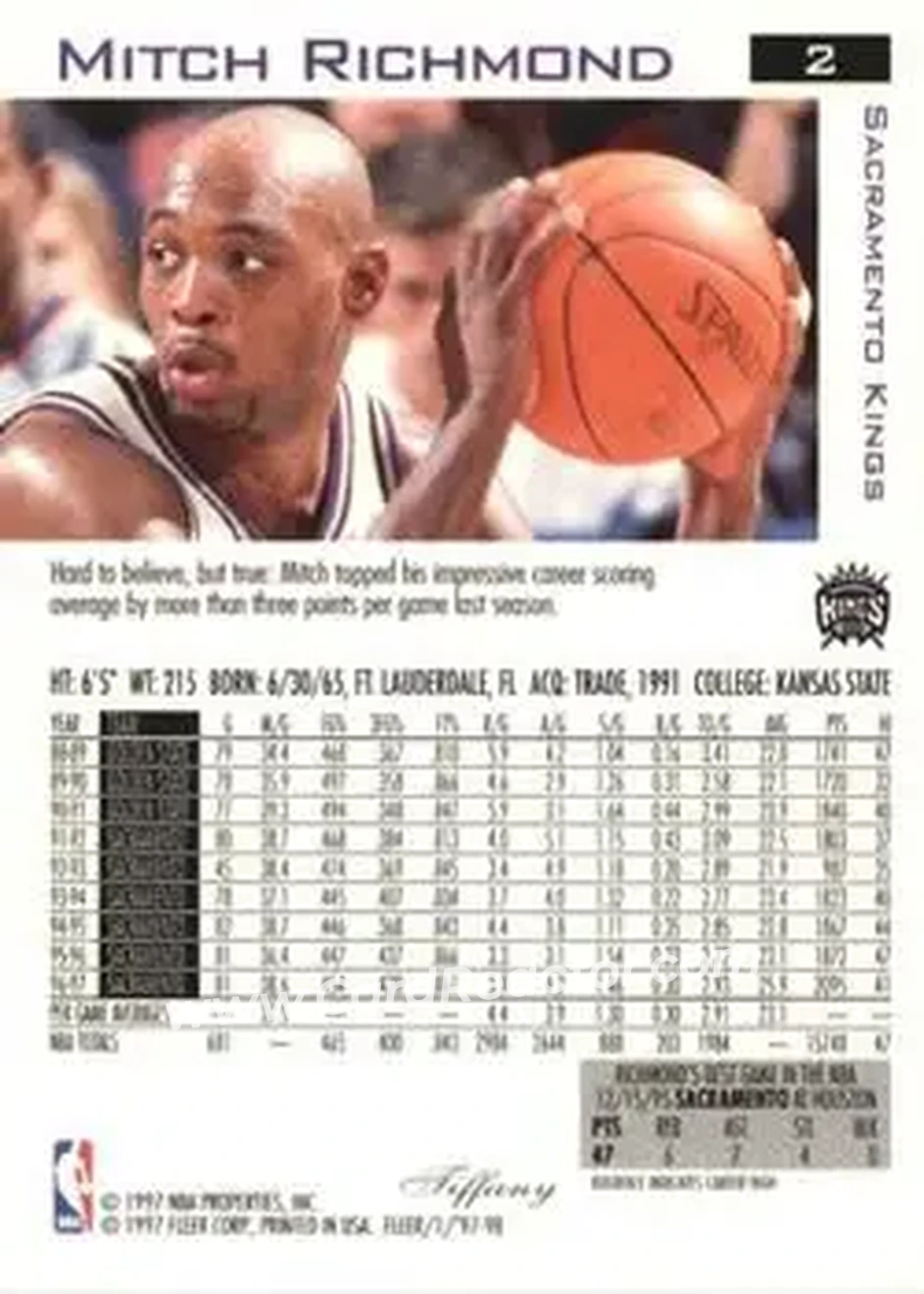 Back of Mitch Richmond