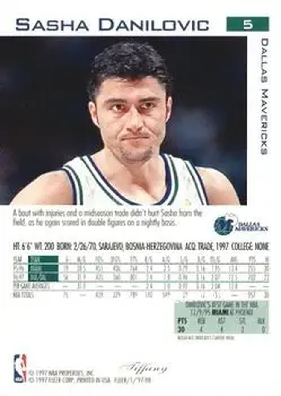 Back of Sasha Danilović