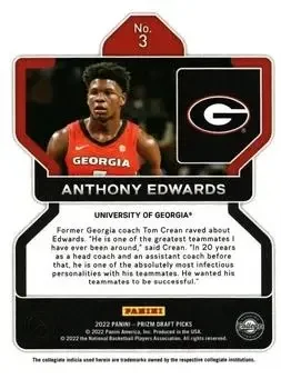Back of Anthony Edwards