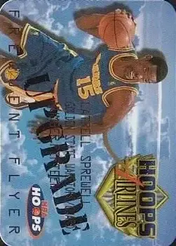 1997-98 Hoops - Frequent Flyer Club First Class Upgrade #7 - Latrell Sprewell - Golden State Warriors - Front 1997-98 Hoops - Frequent Flyer Club First Class Upgrade #7 - Latrell Sprewell - Golden State Warriors - Front