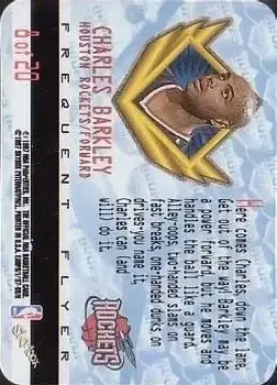 1997-98 Hoops - Frequent Flyer Club First Class Upgrade #8 - Charles Barkley - Houston Rockets - Back 1997-98 Hoops - Frequent Flyer Club First Class Upgrade #8 - Charles Barkley - Houston Rockets - Back