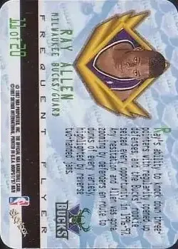 1997-98 Hoops - Frequent Flyer Club First Class Upgrade #11 - Ray Allen - Milwaukee Bucks - Back