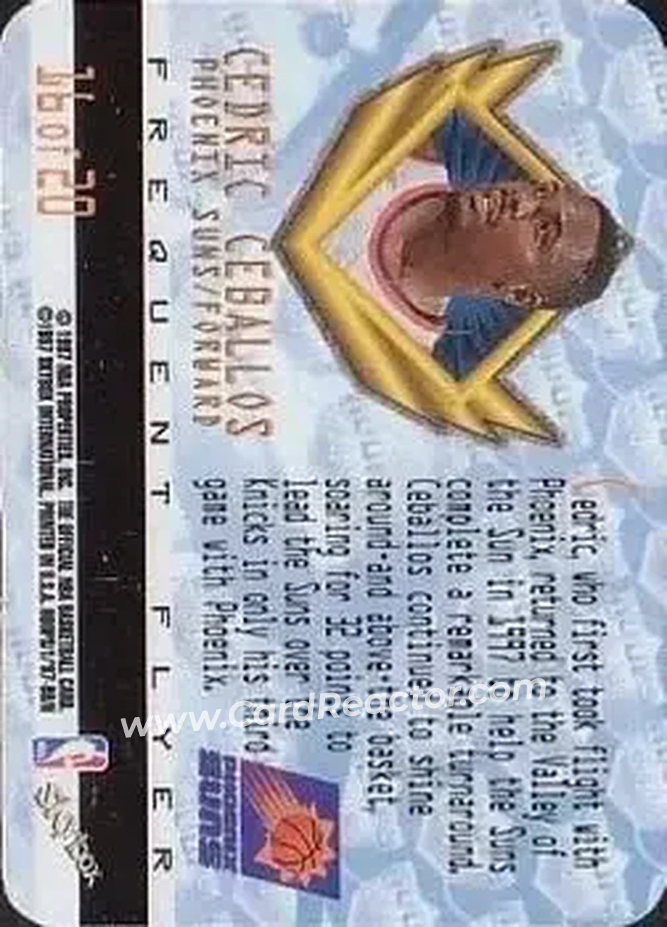Back of Cedric Ceballos