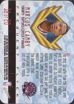 1997-98 Hoops - Frequent Flyer Club First Class Upgrade #18 - Marcus Camby - Toronto Raptors - Back